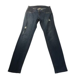 Indigo Blue Maternity‎ Skinny Jeans Small Womens Distressed Denim Dark Wash Boho